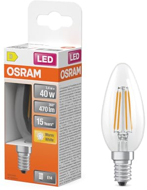 Osram LED Star Classic B 40 Filament 2700 K 3,4 W 470 lm | LED Star Classic B 40 Filament, LED Lamps, klar, 35 mm dia, 15000 h, 1-Pack