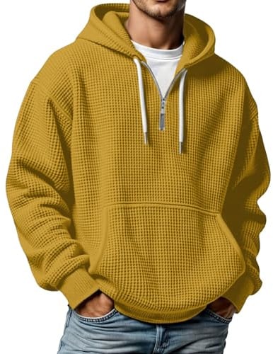 CEWIFO Hoodie Uomo Zip Felpe Bianche Y2k Felpa Viola con Corna Cappuccio Invernale Gialla Man da Giacche Invernali Eleganti