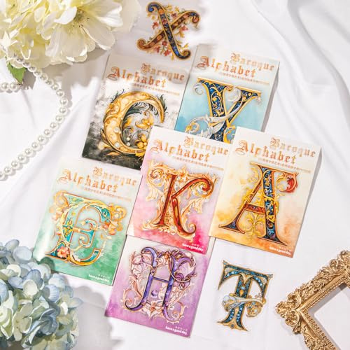 156pcs Scrapbook Zubehör Sticker, Buchstaben Stickers Für DIY Scrapbooking | Vintage Buchstaben Aufkleber Kunst Scrapbooking Sticker für DIY Scrapbooking,Photo Album,Calendar,Notebook(Buchstaben Kunst)