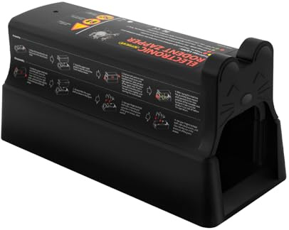 Rattenfalle Elektrisch 7000V | Hochspannungs Elektrische Mausefalle | Rattenfalle Schlagfalle, 4 x D-Typ Batterien (nicht enthalten) (27,5 x 11,9 x 12,5 cm), Wiederverwendbar, Hygienisch, Ideal für In