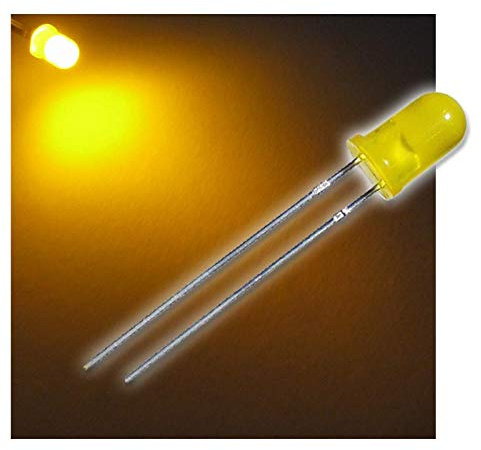 world-trading-net 50 LEDs 5mm diffus gelb Typ WTN-5-1800ge, Leuchtdiode, bedrahtet, Diode leuchtend, als Bauteil