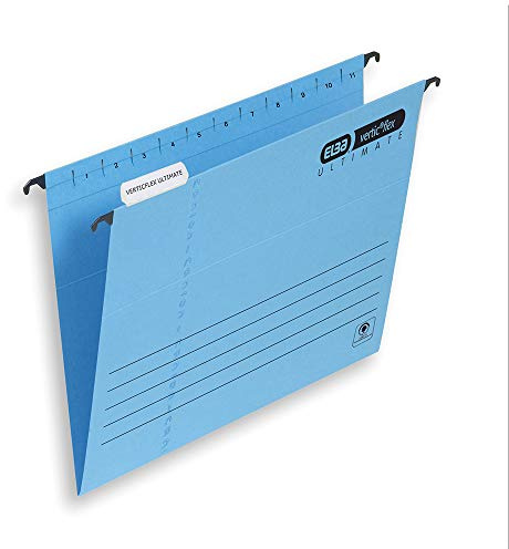 Elba Ultimate Foolscap Manilla Verticflex Suspension Files, V-Base, 240 gsm - Blue (Pack of 25)