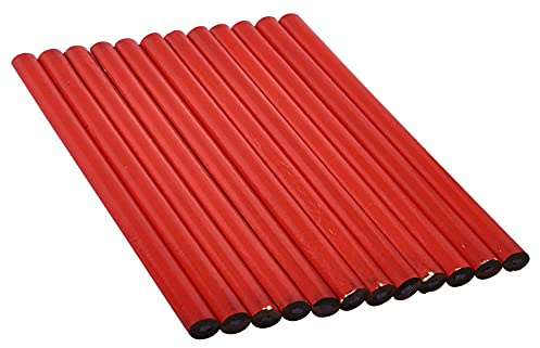 Amtech 12pc Carpenter Pencil Set, Soft-Lead Oval-Grip Pencils for Clear Markings on Wood, Plasterboard & Masonry, Non-Roll Design Ideal for DIY, Framing & Carpentry Projects