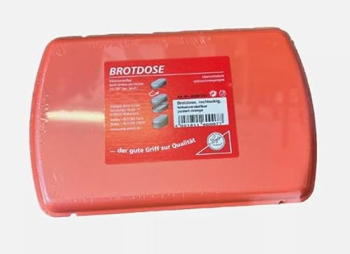 Brotdose, rechteckig, höhenverstellbar, pastell-orange, Sonja-PLASTIC, Made in Germany