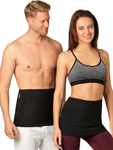 BeFit24 Unisex Nierenwärmer aus Merino & Baumwolle – Rücken- & Nierengurt für Damen & Herren – Wärmend, Atmungsaktiv, Schwarz