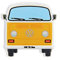 BRISA VW Collection - Volkswagen Kühlschrank-Büro-Pinnwand-Softmagnet im T2 Bulli Bus Design (Bus Front/Orange)
