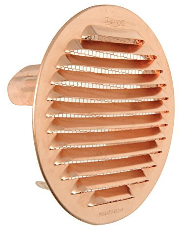 La Ventilazione GTSR125R Griglia Tonda da Incasso, Rame, ø 150 mm