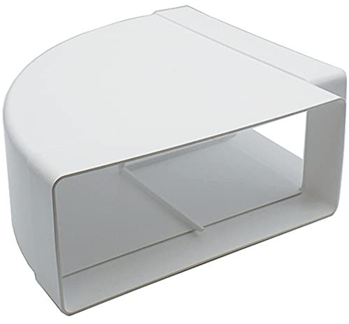 Kair 90 Grad horizontaler Winkelbogen 220 mm x 90 mm – rechteckiger Kunststoff-Luftführungsadapter
