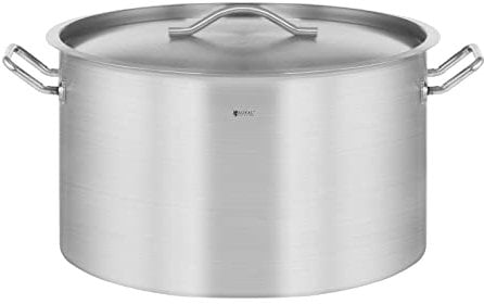 Royal Catering Olla De Inducción Cacerola Profesional RCST-58E3-S (Con Tapadera, Acero Inoxidable, Bordes Antigoteo, Fondo de 5,8 mm, 59 Litros)
