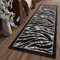 TAPISO Dream Teppich Läufer Flur Brücke Modern Zebra Streifen Tier Muster in Creme Grau Schwarz Korridor Wohnzimmer ÖKOTEX 60 x 310 cm