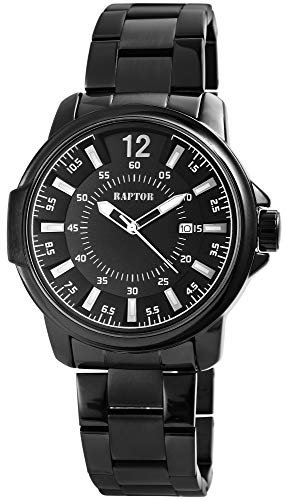 Raptor Herren-Uhr Edelstahl Faltschließe Datumsanzeige Analog Quarz RA20231