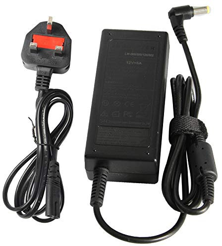 ARyee 12V 5A Power Supply Adapter Compatible with LED LCD Lighting, LCD TFT Monitors, TVs, DVDTVs, HD TVs, Wireless Router Equipments(5.5x2.5mm)