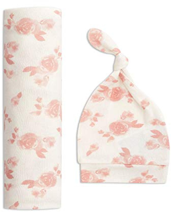aden + anais™ snuggle knit™ swaddle gift set (hat + blanket) rosettes (0-3 months)