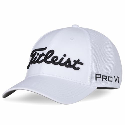Titleist Herren Tour Sports Mesh Staff Baseballkappe, Blanco, L-XL