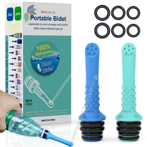 Lot de 2 bidets portables pour toilettes ou voyage. Tuyau de douche universel pour voyage, compatible avec chaque bouteille. Discret, écologique, mini, personnes âgées, personnel, portable