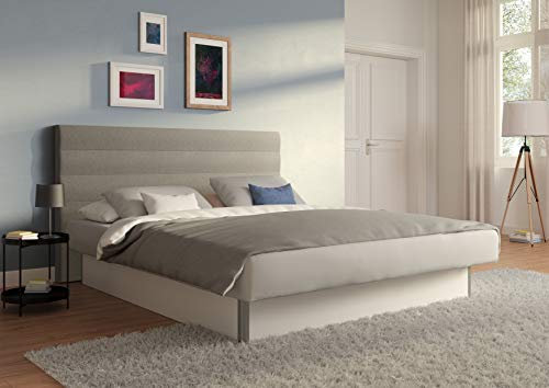 SuMa - Wasserbett doppelt 200x220 dual freistehend m. Sockel und Kopfteil Largo, Farbe lightgrey 200x220 cm - 11 Farben wählbar