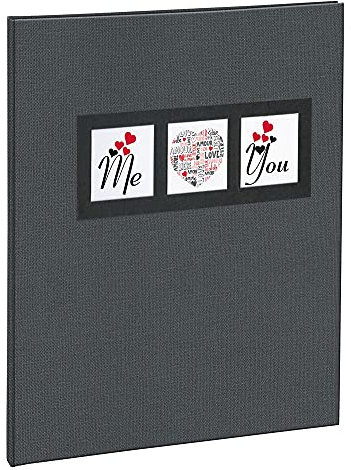 Exacompta 47681E ME & YOU Gästebuch 100 schlichte weiße Seiten mit Goldrand Format 27 x 22 cm matter Pellic-Einband trendiges und dekoratives ME & YOU-Motiv verpackt im Kristallkoffer