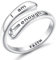 Finrezio 925 Sterling Silber Ringe für Damen Herren I am Enough Inspirierende Ringe Glaube Christian Kreuz Ermutigung Statement Ringe Einstellbar
