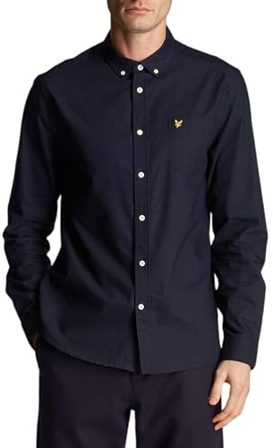 Lyle & Scott Hemd Herren Blau | Regular Fit Oxford Shirt aus 100% Baumwolle mit Brusttasche | Stilvoll und komfortabel Perfektes Business Langarm hemd für Herren mit klassischem Oxford Muster | XS-XXL