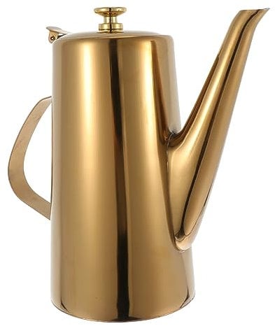 YARNOW 1 Pc Cold Water Bottle Stainless Steel Water Vinegar Dispenser Bottle for Kitchen Metal Olive Oil Dispenser Commercial Refrigerator Sesame Oil Bottle Long Mouth Brass Swan Neck