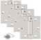 Neckip 4Pcs Self Closing Door Hinge,75mm Duty Square Stainless Steel Mortise Spring Automatic Closer Hinge Hardware with Mounting Screws Hardware