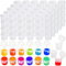 ZEAYEA 100 Strips 600 Pots Empty Paint Pots, Mini Paint Storage Cup with Lids, 5ml/ 0.17 oz Plastic Paint Container for Classrooms School Arts Crafts Paint Supplies