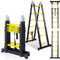Tubiaz Scala telescopica in alluminio, 3,8 m, pieghevole, portata fino a 150 kg, colore nero e giallo