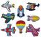 8 Stück Bügel Patches Kinder - Flugzeug Hubschrauber Aufnäher, Bügelflicken Applikation zum aufnähen/aufbügeln für Jacken Tasche T-Shirt Jeans Backpack