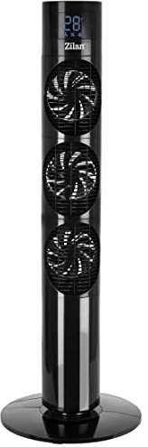 Zilan Ventilateur tour | 3 modes | 3 niveaux | 60 W | télécommande | 7,5 minuteries | lumières LED | ventilateur sur pied | ventilateur colonne | ventilateur tour