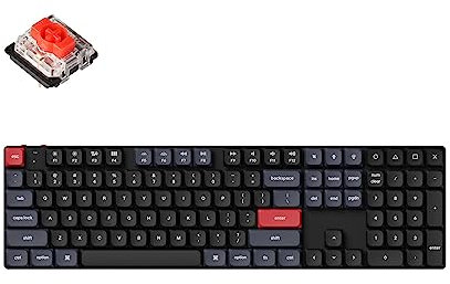 Keychron K5 Pro QMK/VIA Ultraschlanke kabellose mechanische Tastatur, individuell programmierbare kabelgebundene US-Layout-Tastatur mit Gateron roten Schalter, weiße LED-Hintergrundbeleuchtung