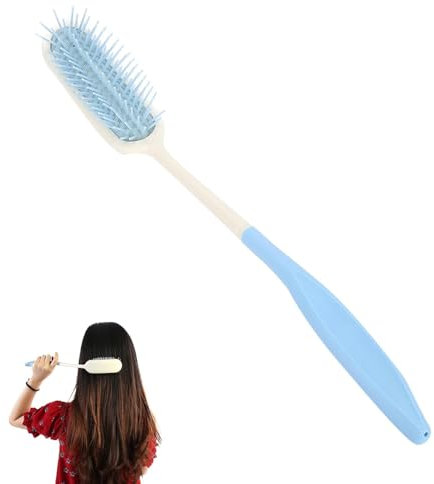 Haarbürste mit langer Reichweite, rutschfester Griff, ergonomischer langer Kamm mit langem Griff, Haarbürste mit langem Griff, Haarbürste für Senioren, behinderte und unbequeme Armaktivitäten