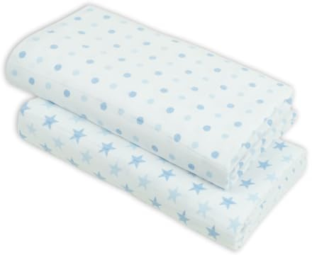 MuslinZ Baby EX Large Muslin Squares, Soft, Breathable and Absorbent Newborn Receiving Blanket, Swaddles XL 100x90cms 100% Cotton (2 Pack) (Blue)