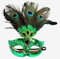 JIAHG Damen Federmaske Venezianische Maskerade Maske Halloween Karneval Abschlussball Augenmaske Cosplay Kostüm Gesichtsmaske Ostermaske mit Federn