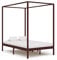 GuyAna Himmelbett-Gestell Dunkelbraun Massivholz Kiefer 120 x 200 cm Himmelstange Klemmen Betthimmel Stange Himmelbett Gestell Moskitonetz Halterung Bett