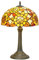 Tiffany Lampe Buntglas Sonnenblume Tischlampe Nachttisch Lesetisch Licht Vintage Orange Blau Nachtlampe, 19 Zoll groß für Wohnzimmer Schlafzimmer Studie Bücherregal Büro,A