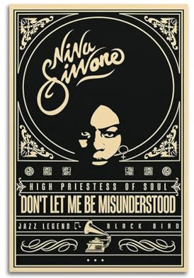 Terp Nina Simone-Jazz Legenden-Poster, Wandkunst-Poster, Geschenk für Freunde, Schlafzimmer, Wohnzimmer, Dekoration, modern, ästhetisch, ungerahmt, 20 x 30 cm