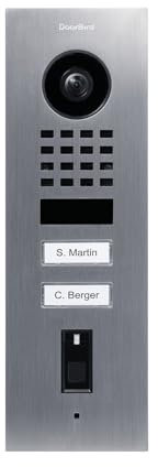 DoorBird D1102FV Fingerprint 50 Unterputz IP Video Türstation für 2 Einheiten | Video-Türsprechanlage mit 2 Ruftasten, Fingerabdruckleser, WLAN, Bluetooth, HD-Video, Bewegungssensor, in Edelstahl V2A