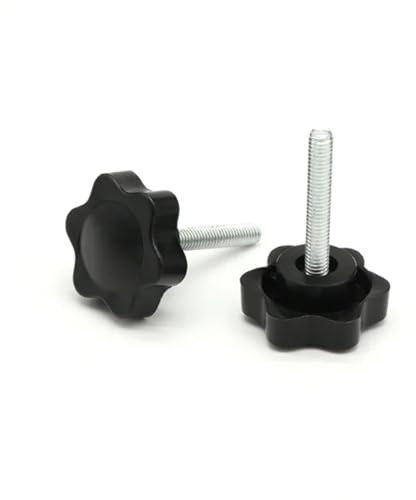 5 viti M10 con pomello a mano, bullone in plastica, testa a forma di stella, filettatura, vite con impugnatura a pollice