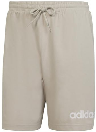 adidas Herren Essentials Linear Single Jersey Short, Wonder Alumina/White, XL