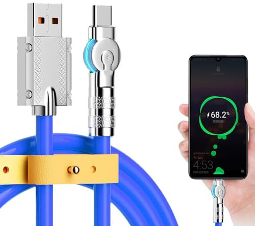 Zasdvn USB C Cable Type C Fast Charging Cable | Fast Charging Cord Type C - 6A 120w Flexible And USB C Cable, 180° Rotating USB Cable, Type C Charging Cable Flat Braided Anti-