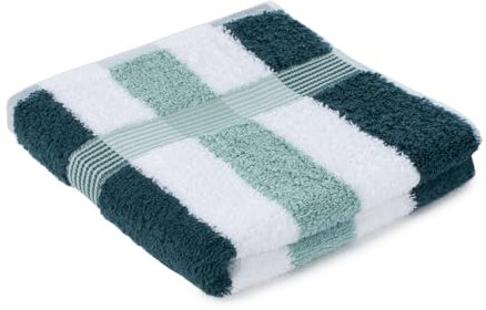 liebling Handtuch, 100% hochwertige Baumwolle, Serie Miami, 50 x 100 cm, waschbar & trocknergeeignet, Farbe: Petrol/weiß/Mint