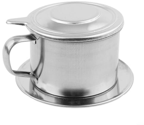 HEIBTENY vietnamesischer Kaffeefilter - Kaffeesieb - Kaffeepresse - Wiederverwendbar aus Edelstahl – 50/100 ml Kaffeekanne Tropffilter Kaffeemaschine