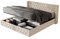 Merax 4FT6 Double Bed Ottoman Bed with Storage, Upholstered Storage Bed with Hydraulic Lever, 135 * 190CM, velvet, beige(Double, No Mattress)