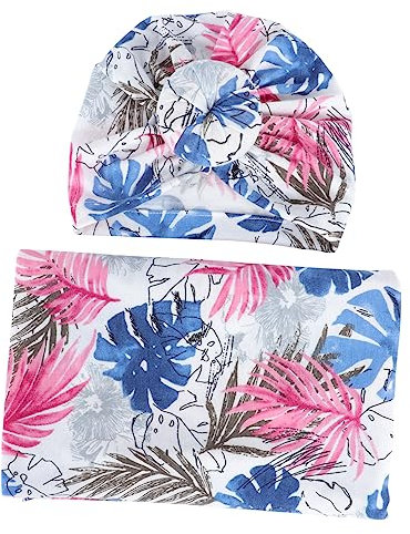 VICASKY Neugeborene Wickeldecke Babymütze Kuschelige Decke Mit Blättermuster Leicht Und Hautfreundlich Zum Wickeln Schlafen Für Jungen Und Mädchen