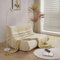 okwish Doppel Schlafsofas Relaxsessel mit Rückenlehne, Lazy Sofa, Indoor-Sitzkissen, Faltbarer Meditationsstuhl, geeignet für Schlafzimmer, Wohnzimmer, Beige
