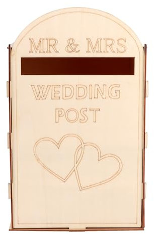 Ragyzity Rustic Wooden Wedding Mailbox, Card Holder Box for Letters & Gifts, DIY Wedding Post Box with Envelope Slot, Elegant Reception Decorations for Reception