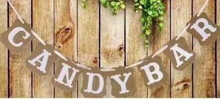 Codulu Candy Bar Wimpelkette Hochzeit Banner Schilder rustikale Party - 1 Stück