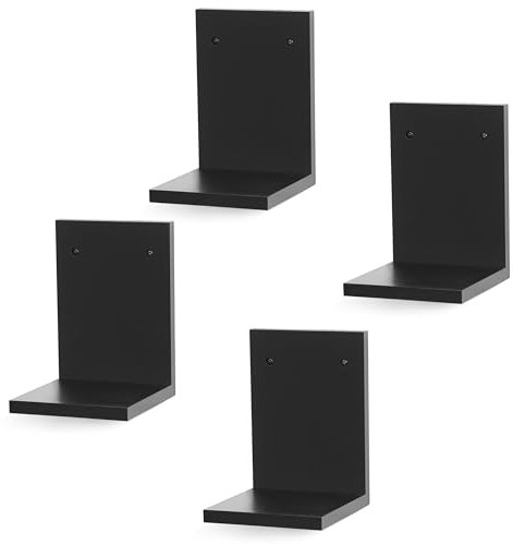 NIUBEST Estantes de pared pequeños, estante flotante alto, juego de 4 repisas de madera, decoración de almacenamiento colgante de plantas para interiores para sala de estar, dormitorio, baño, cocina u