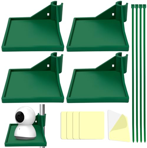 4 STK Grow Tent Corner Shelf, Eckregal für Wachstumszelt, Grow Zelt Eckregal, Wachstumszelt-Regal, Grow Tent Regale für Hygrometer Kamera, mit Grün Kabelbinder, 50 * 50 * 1mm Doppelseitig