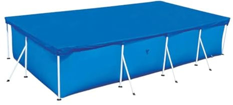 SLAHAJ Accesorios Piscina Cubierta de Piscina Rectangular con Marco Rectangular de Polietileno para Piscinas elevadas al Aire Libre Cubre Piscinas(410cmx226cm)
